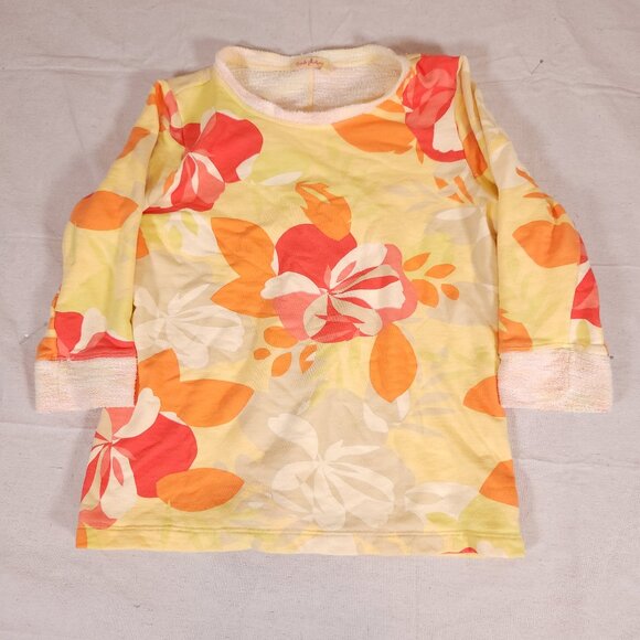 Fresh Produce Floral Terry Lined Soft Sweater Womens Medium Beach Summer USA - Picture 1 of 11